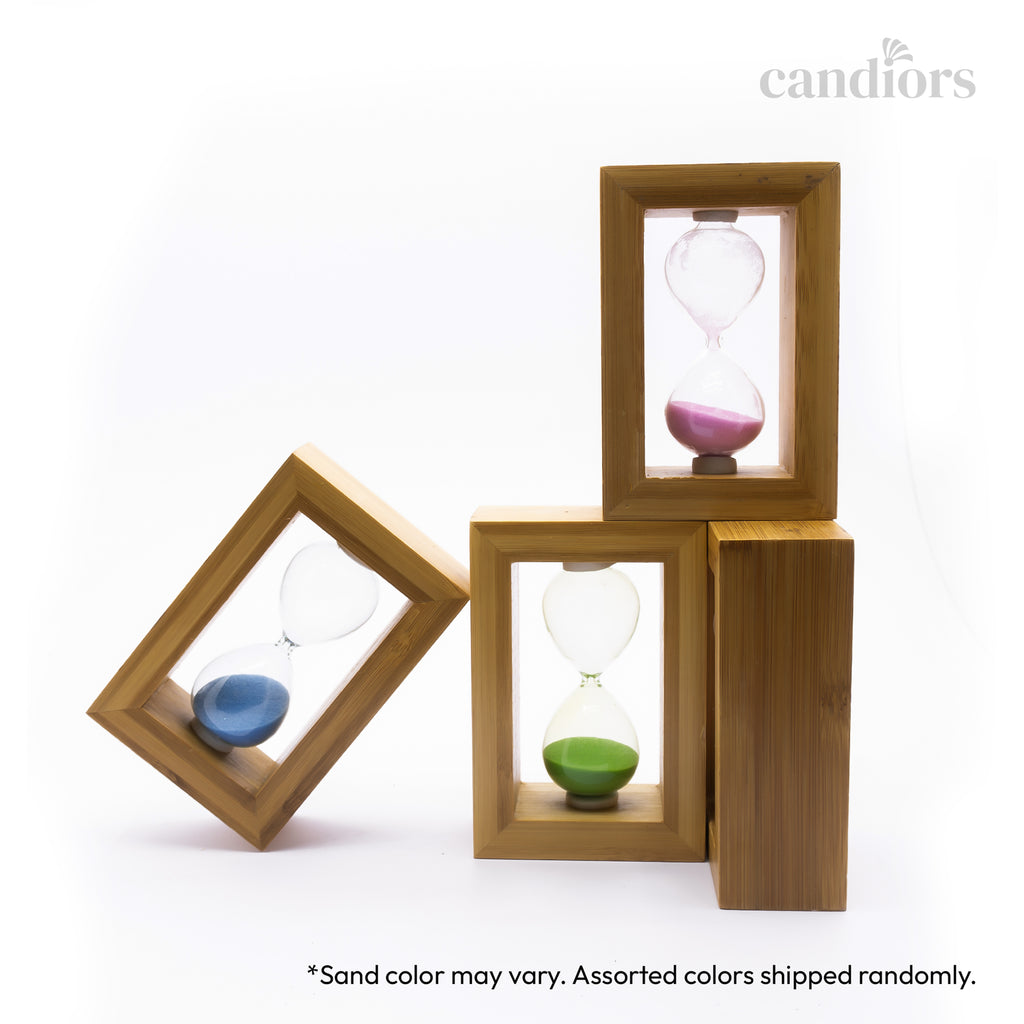 Handcrafted Wooden Frame Glass Sand Timer (Assorted Sand Colors)