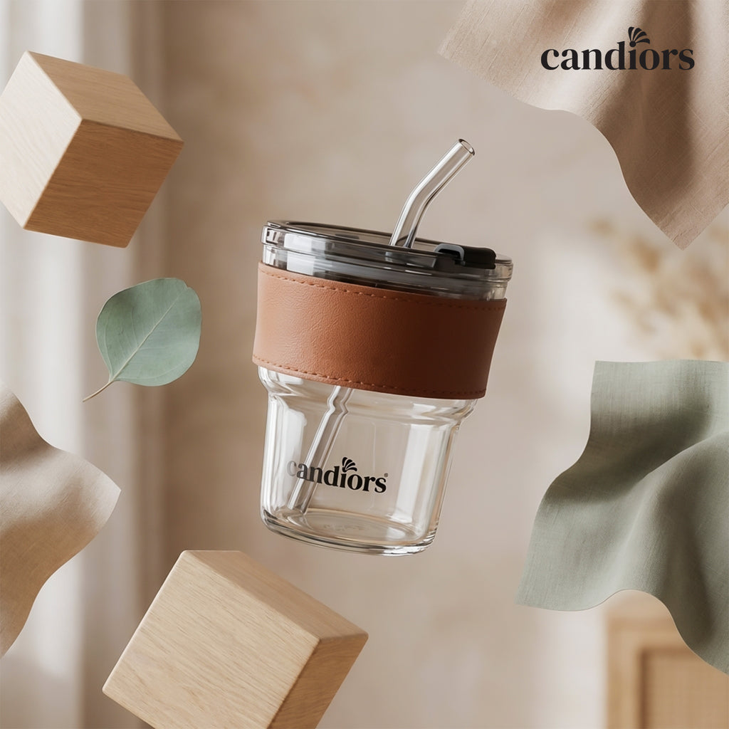 Borosilicate Glass Tumbler with Lid (450 ML)