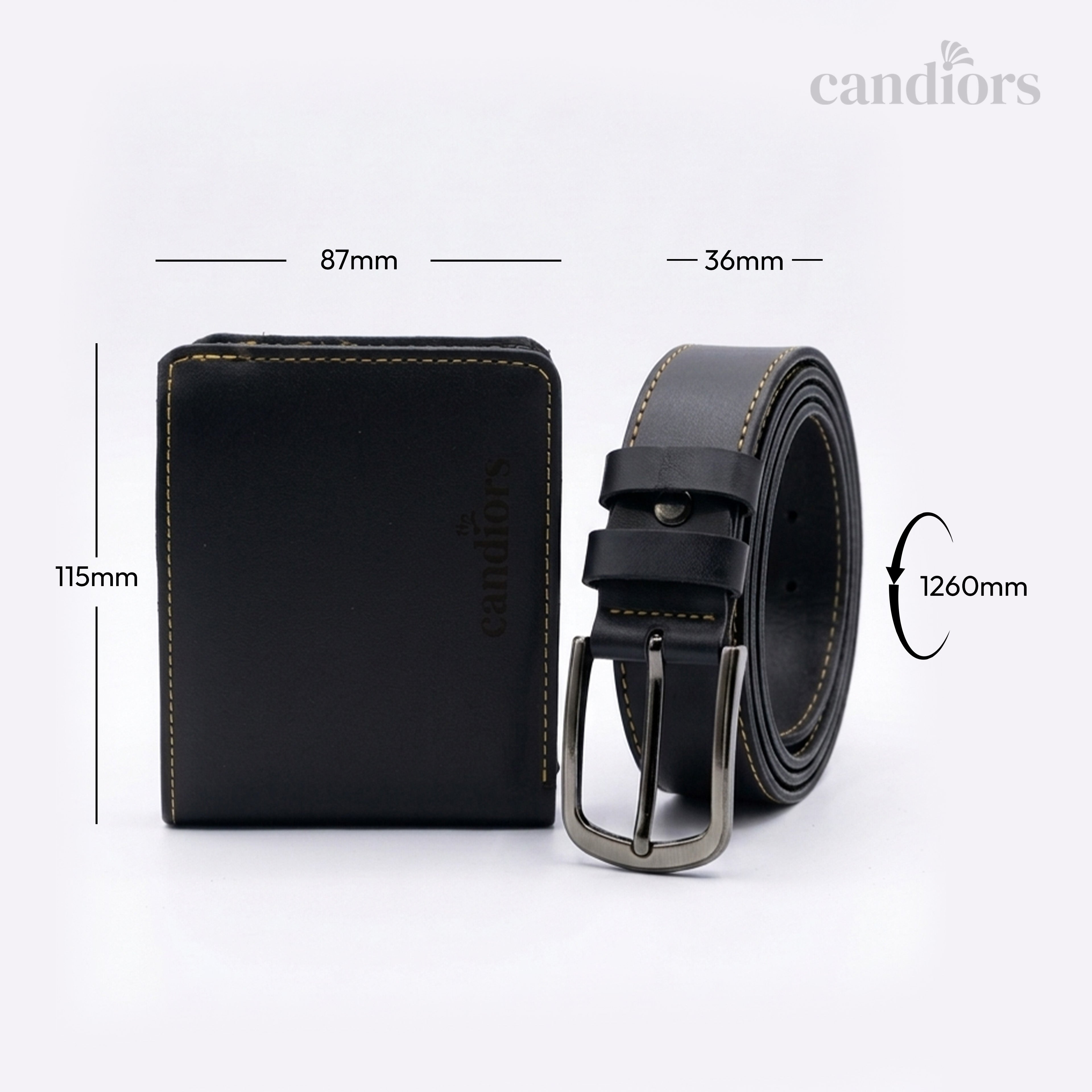 Premium Faux Leather Men's Wallet & Belt Gift Set