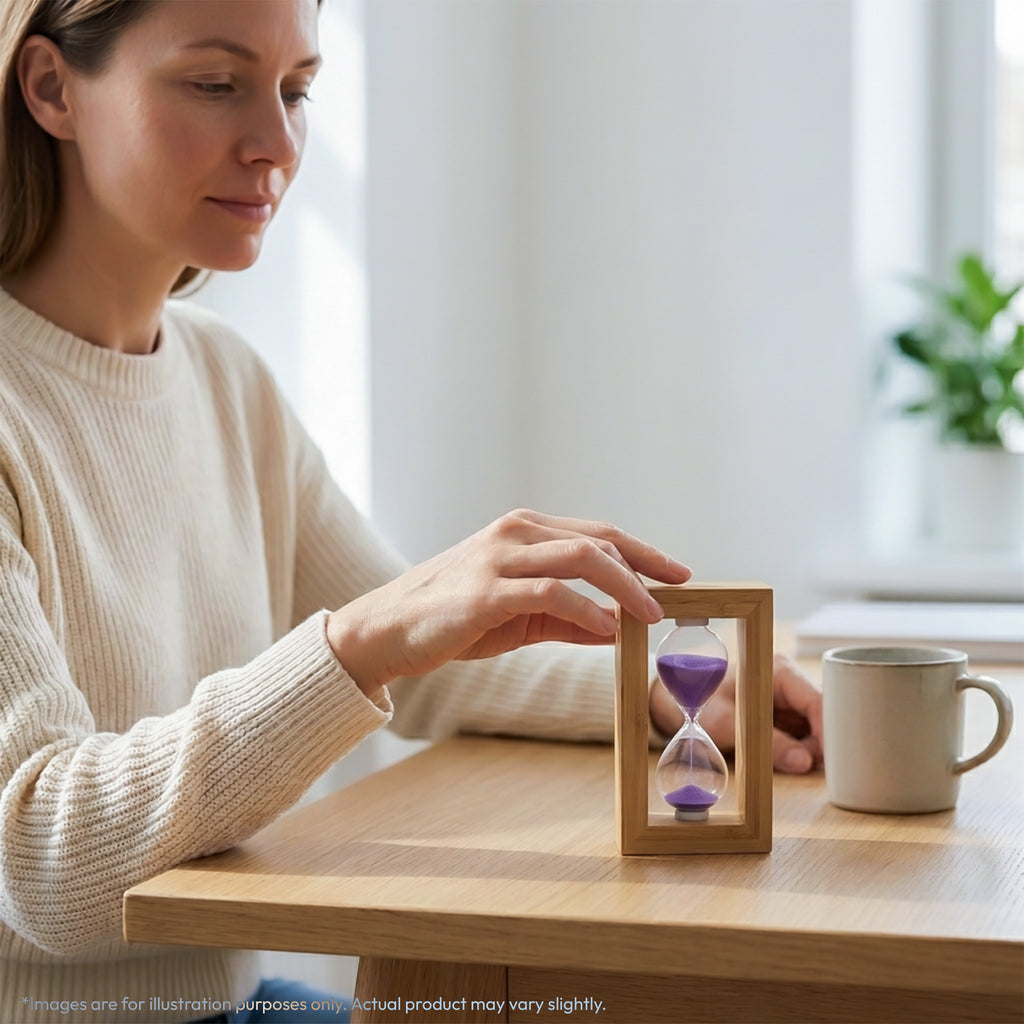 Handcrafted Wooden Frame Glass Sand Timer (Assorted Sand Colors)