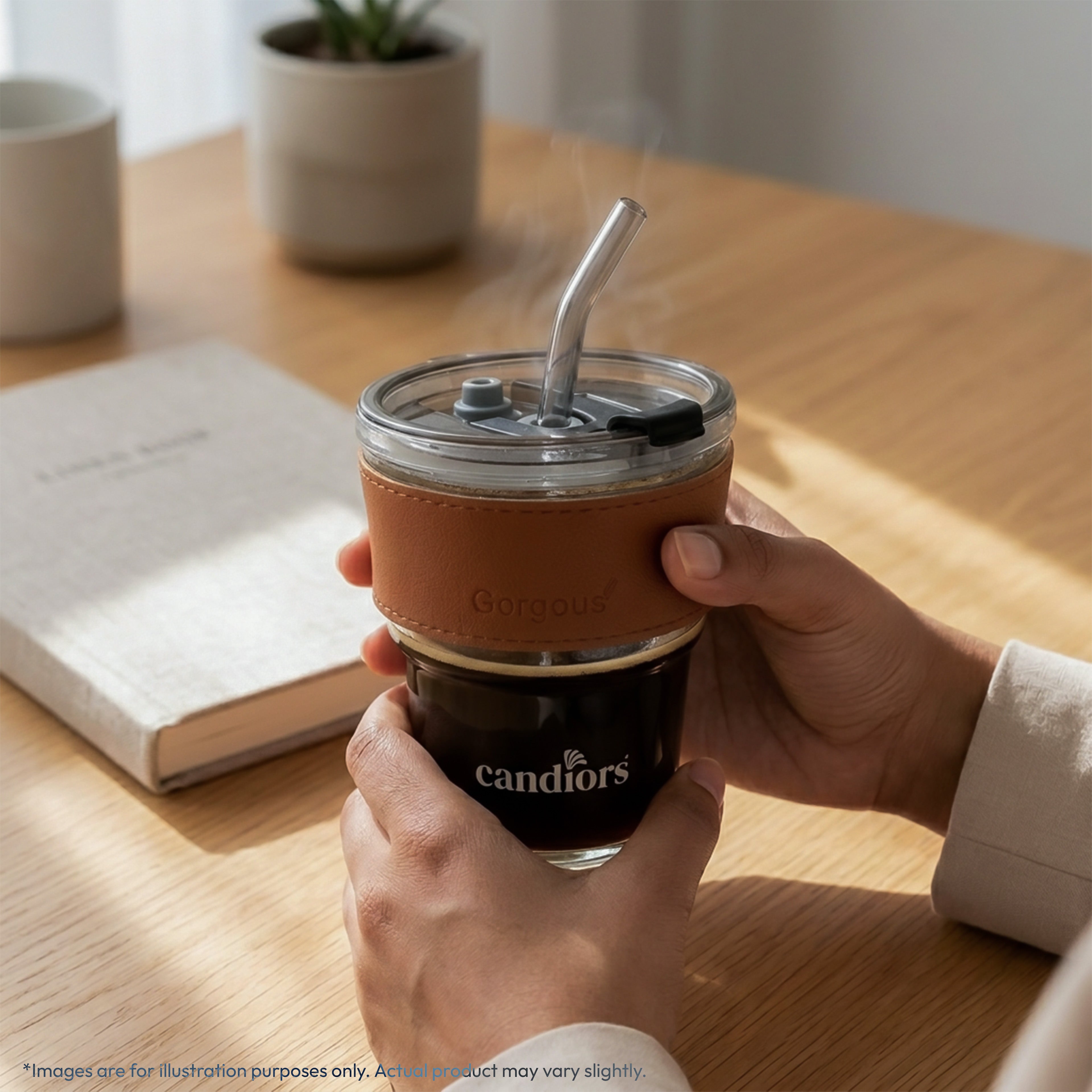 Borosilicate Glass Tumbler with Lid (450 ML)