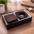 Premium Faux Leather Men's Wallet & Belt Gift Set