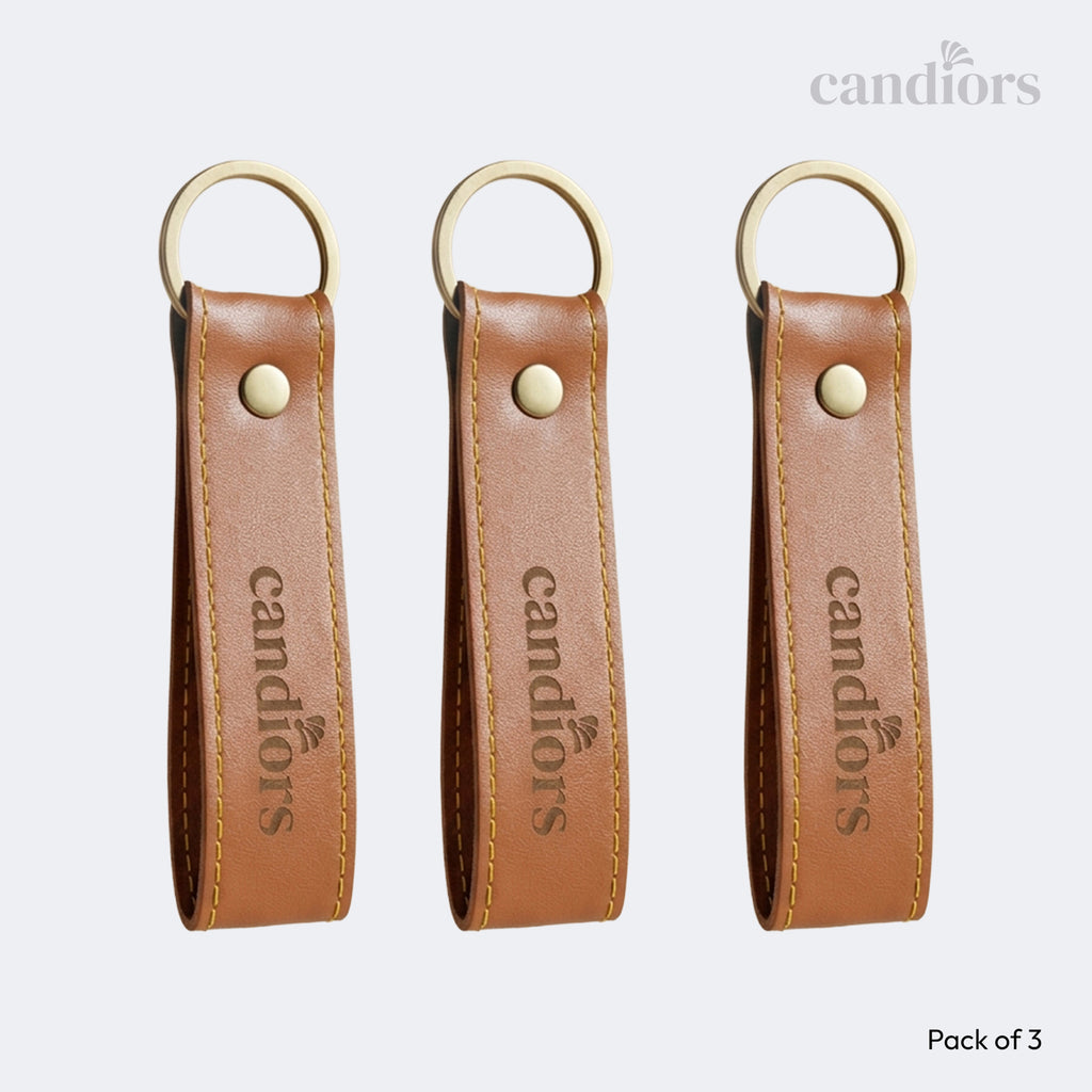 Leather Keychain Set (Pack of 3)