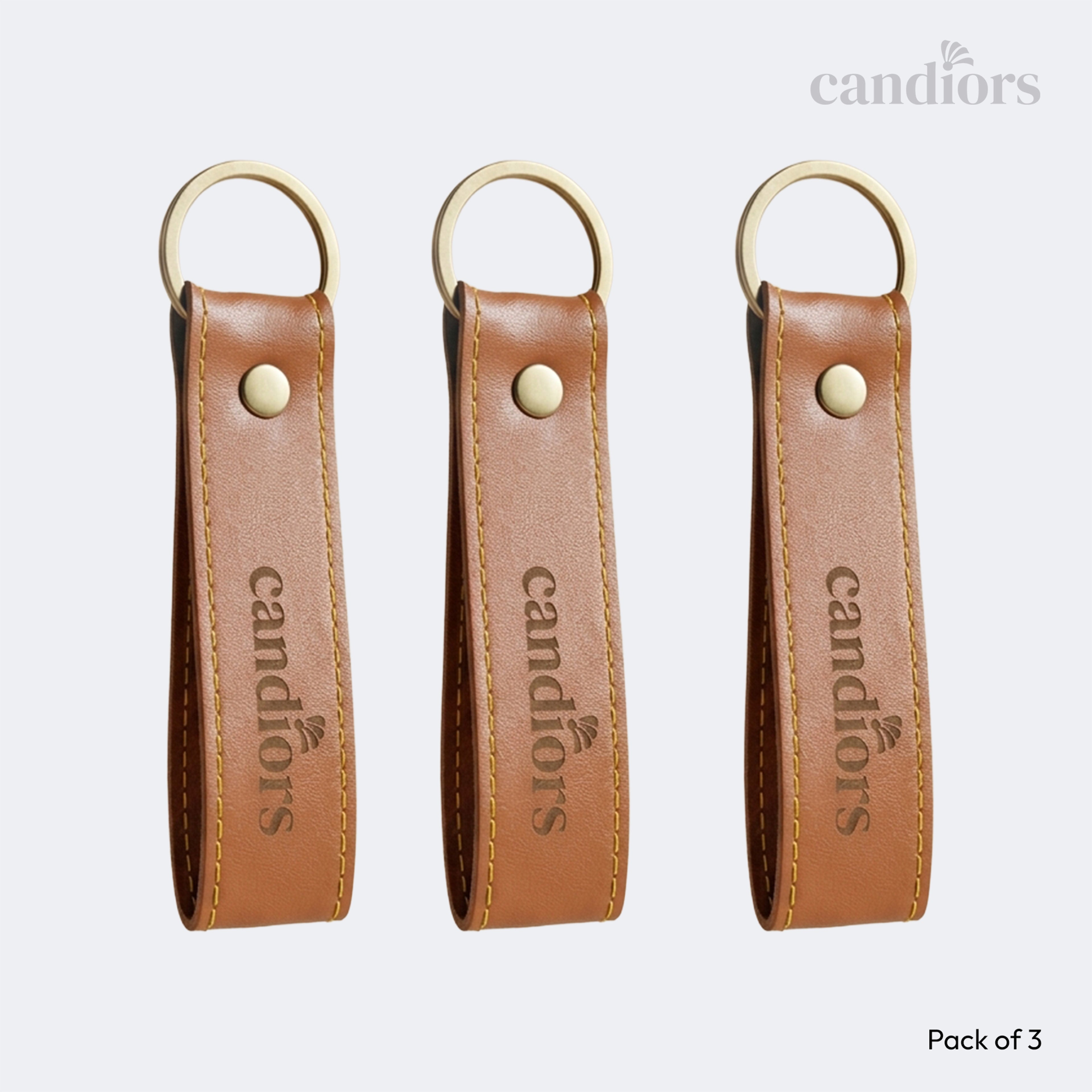 Leather Keychain Set (Pack of 3)